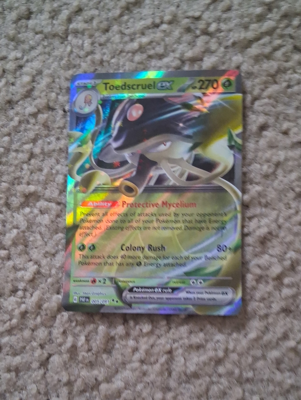 Pokémon Toedscruel ex Holofoil Card - Black & Green